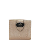 フェンディ セレリア 二つ折り財布 8M0206 シャンパンゴールド レザー レディース FENDI 【中古】